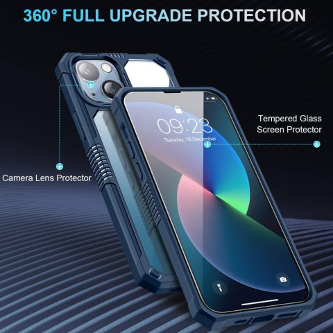 ETUI APPLE IPHONE 13 PRZEZROCZYTE GRANAT RAMKA +SZKŁO HARTOWANE +NA APARAT