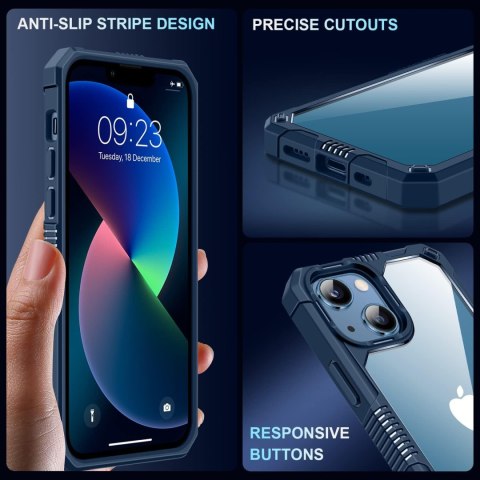 ETUI APPLE IPHONE 13 PRZEZROCZYTE GRANAT RAMKA +SZKŁO HARTOWANE +NA APARAT