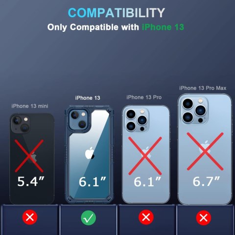 ETUI APPLE IPHONE 13 PRZEZROCZYTE GRANAT RAMKA +SZKŁO HARTOWANE +NA APARAT