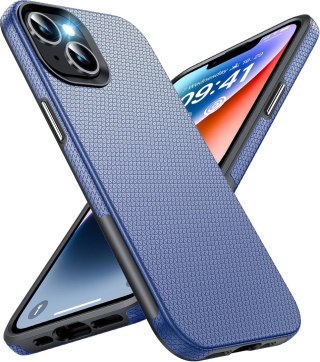 ETUI APPLE IPHONE 14/ 13 CIEMNE GRANATOWE WYTŁACZANY WZRÓR WYSOKA OCHRONA