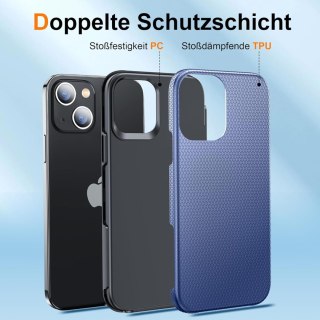 ETUI APPLE IPHONE 14/ 13 CIEMNE GRANATOWE WYTŁACZANY WZRÓR WYSOKA OCHRONA