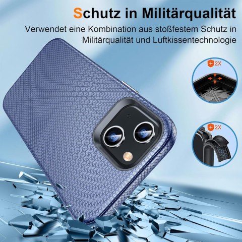 ETUI APPLE IPHONE 14/ 13 CIEMNE GRANATOWE WYTŁACZANY WZRÓR WYSOKA OCHRONA