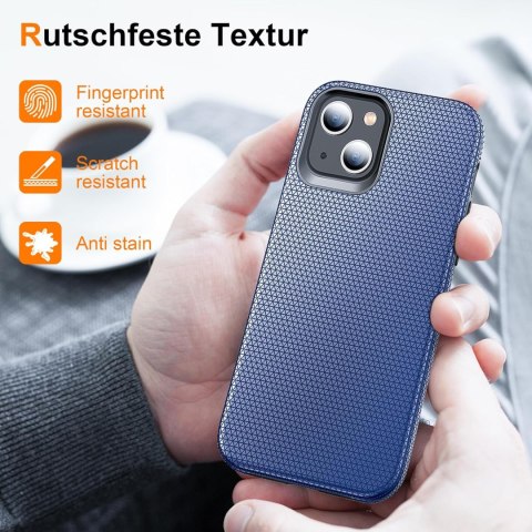 ETUI APPLE IPHONE 14/ 13 CIEMNE GRANATOWE WYTŁACZANY WZRÓR WYSOKA OCHRONA