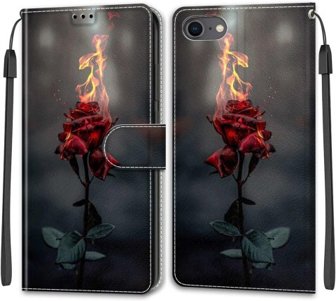 ETUI APPLE IPHONE SE 2022 / 2020 RÓŻA OGIEŃ ZAMYKANE Z KLAPKĄ WYTRZYMAŁE ETUI APPLE IPHONE SE 2022 / 2020 RÓŻA OGIEŃ ZAMYKANE Z KLAPKĄ WYTRZYMAŁE
