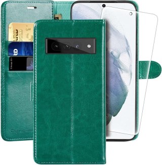 ETUI GOOGLE PIXEL 7 PRO ZIELONE ZAMYKANE Z KLAPKĄ +FOLIA OCHRONNA