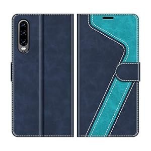 ETUI HUAWEI P30 ZAMYKANE Z KLAPKĄ GRANATOWE TURKUSOWE WYTRZYMAŁE SOLIDNE