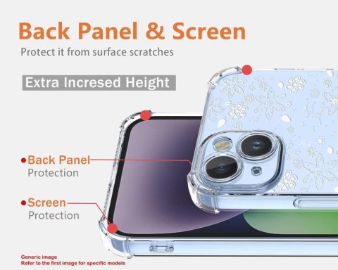 ETUI XIAOMI 13 PRO PRZEZROCZYSTE MIŚ BIAŁ WYTŁACZANE KWIATKI UROCZE SŁODKIE