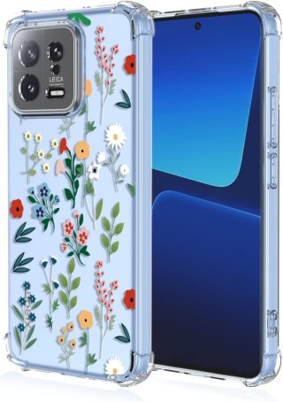 ETUI XIAOMI 13 PRZEZROCZYSTE KOLOROWE KWIATY UROCZE SŁODKIE OCHRONNE