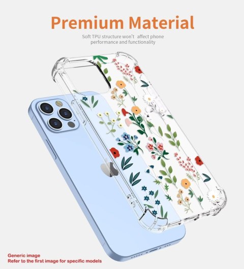 ETUI XIAOMI 13 PRZEZROCZYSTE KOLOROWE KWIATY UROCZE SŁODKIE OCHRONNE