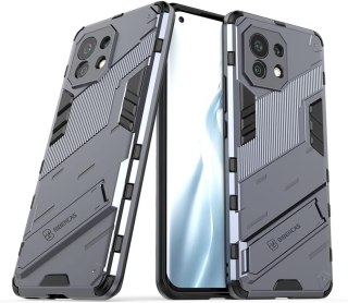 ETUI XIAOMI MI 11 SREBRNE SZARE PANCERNE WYTRZYMAŁE +FOLIA OCHRONNA SOLIDNA
