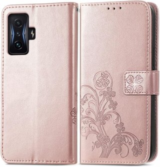 ETUI XIAOMI POCO F4 GT RÓŻOWE JASNE DREZWO ZAMYKANE Z KLAPKĄ OCHRONNE