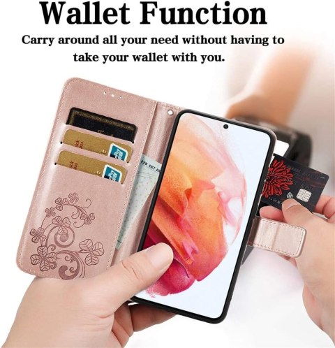 ETUI XIAOMI POCO F4 GT RÓŻOWE JASNE DREZWO ZAMYKANE Z KLAPKĄ OCHRONNE