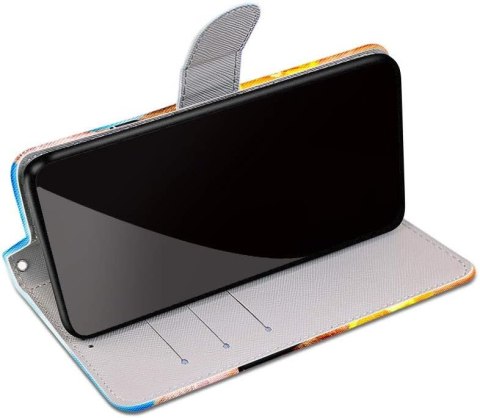 ETUI MOTOROLA MOTO E22 GRANATOWE CIEMNE WULK KSIĄŻYC ZAMYKANE Z KLAPKĄ