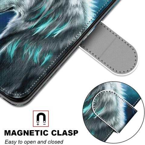 ETUI MOTOROLA MOTO E22 GRANATOWE CIEMNE WULK KSIĄŻYC ZAMYKANE Z KLAPKĄ