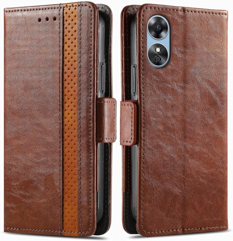 ETUI OPPO A17 BRĄZOWE ZAMYKANE Z KLAPKĄ WYSOKA OCHRONA MIEJSCE NA KARTY ETUI OPPO A17 BRĄZOWE ZAMYKANE Z KLAPKĄ WYSOKA OCHRONA MIEJSCE NA KARTY