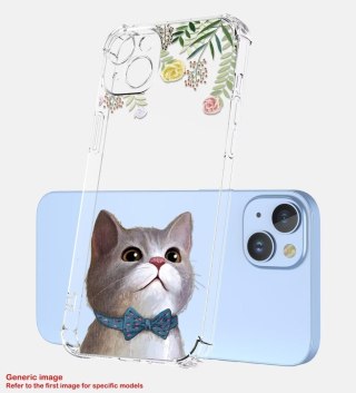 ETUI SAMSUNG GALAXY A04 PRZEZROCZYSTE KOT KOLOROWE KWIATY SŁODKIE UROCZE