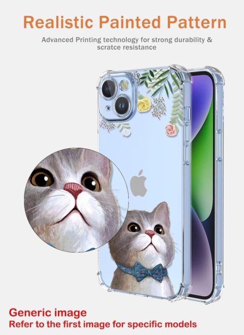 ETUI SAMSUNG GALAXY A04 PRZEZROCZYSTE KOT KOLOROWE KWIATY SŁODKIE UROCZE