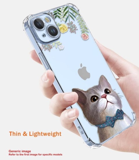 ETUI SAMSUNG GALAXY A04 PRZEZROCZYSTE KOT KOLOROWE KWIATY SŁODKIE UROCZE