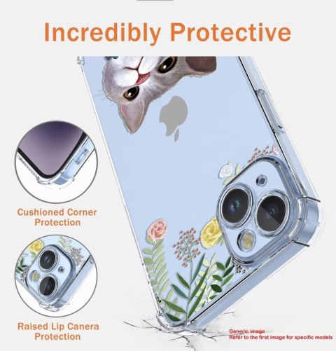 ETUI SAMSUNG GALAXY A04 PRZEZROCZYSTE KOT KOLOROWE KWIATY SŁODKIE UROCZE