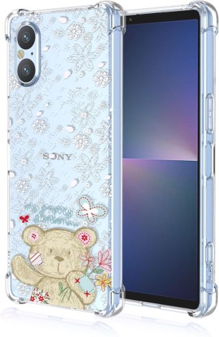 ETUI SAMSUNG GALAXY A04E PRZEZROCZYSTE SŁODKI MIŚ BIAŁE WYTŁACZANE KWIATY