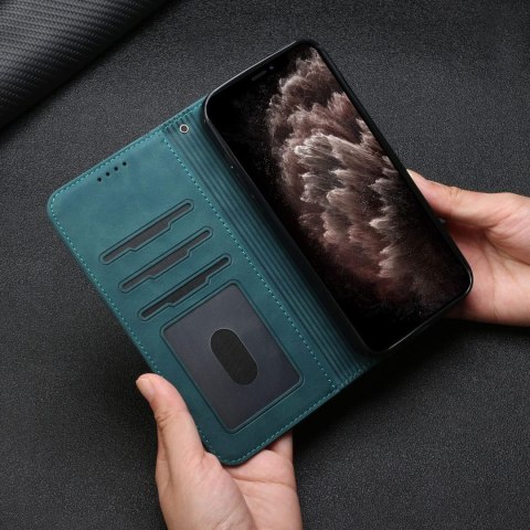 ETUI SAMSUNG GALAXY A33 CIEMNE ZIELONE ZAMYKANE Z KLAPKĄ WYSOKA OCHRONA