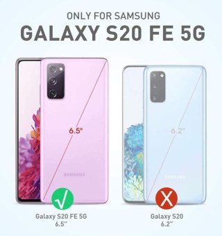 ETUI SAMSUNG GALAXY S20 FE 360 STOPNI PRZEZROCZYSTE CZERWONA RAMKA MAGNES