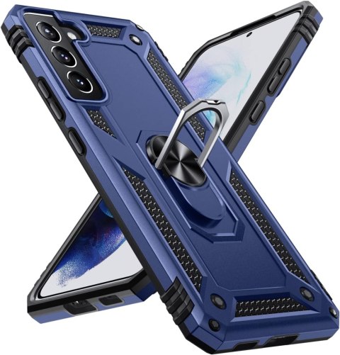 ETUI SAMSUNG GALAXY S21 GRANATOWE PANCERNE PIERŚCIEŃ WYTRZYMAŁE SOLIDNE