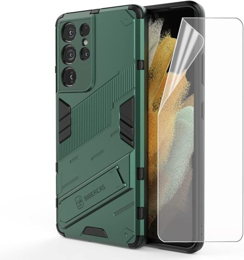 ETUI SAMSUNG GALAXY S21 ULTRA CIEMNE ZIELONE PANCERNE +FOLIA OCHRONNA EKRAN ETUI SAMSUNG GALAXY S21 ULTRA CIEMNE ZIELONE PANCERNE +FOLIA OCHRONNA EKRAN