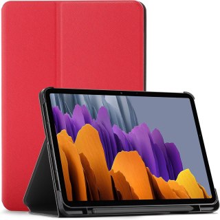 ETUI SAMSUNG GALAXY TAB S7 CZERWONE ZAMYKANE Z KLAPKĄ OCHRONNE SOLIDNE