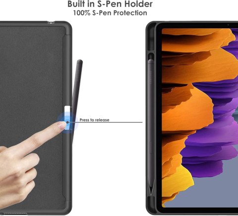 ETUI SAMSUNG GALAXY TAB S7 GRANATOWE ZAMYKANE Z KLAPKĄ WYSOKA OCHRONA