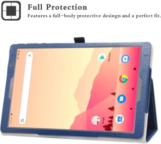 ETUI TABLET ALCATEL 1T 10" 8082 GRANATOWE Z KLAPKĄ SKŁADANE WYTRZYMAŁE