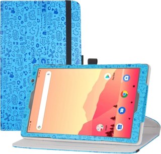 ETUI TABLET MATRIXPAD S20 NIEBIESKIE ZAMYKANE WYTŁACZANE ZNACZKI UROCZE
