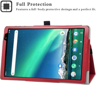ETUI TABLET TOSCIDO P20 CZERWONE SOLIDNE OCHRONNE ZAMYKANE Z KLAPKĄ