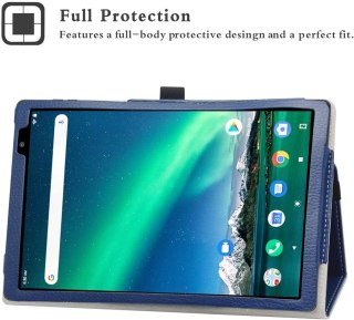 ETUI TABLET TOSCIDO P20 GRANATOWE SOLIDNE OCHRONNE ZAMYKANE Z KLAPKĄ
