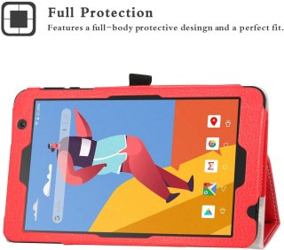 ETUI TABLET VANKYO MATRIXPAD S8 CZERWONE ZAMYKANE Z KLAPKĄ WYSOKA OCHRONA