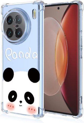 ETUI VIVO X90 PRO PRZEZROCZYSTE PANDA UROCZA SŁODKA WYSOKA OCHRONA SOLIDNE