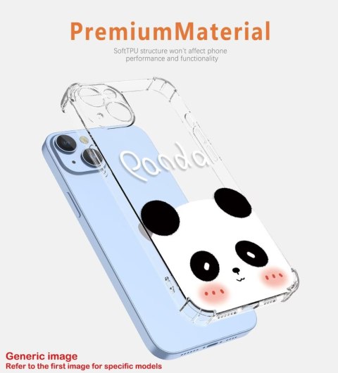 ETUI VIVO X90 PRO PRZEZROCZYSTE PANDA UROCZA SŁODKA WYSOKA OCHRONA SOLIDNE