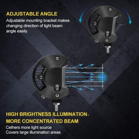 LAMPA ROBOCZA LED 4" 72W REFLEKTOR 6000lm IP67 ŚWIATŁO DODATKOWE 12V 24V