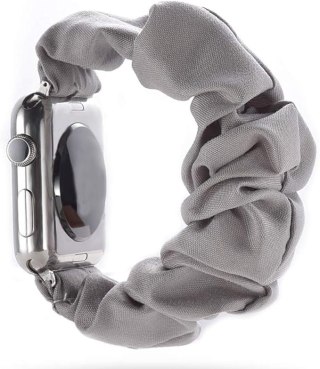 PASEK DO ZEGARKA SCRUNCHIE SZARY APPLE WATCH 1/2/3/4/5/6/SE 42/44mm MATERIAŁ