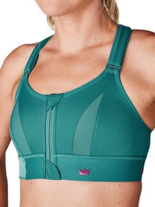 STANIK SPORTOWY SHEFIT CIEMNY ZIELONY MOCNE PODTRZYMANIE REGULOWANY XS