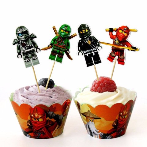 TOPPERY NA BABECZKI LEGO NINJAGO +PAPIEROWE FOREMKI DLA DZIECI URODZINY 48el TOPPERY NA BABECZKI LEGO NINJAGO +PAPIEROWE FOREMKI DLA DZIECI URODZINY 48el